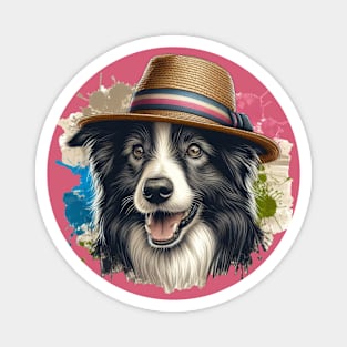 Border Collie Splash Art Magnet